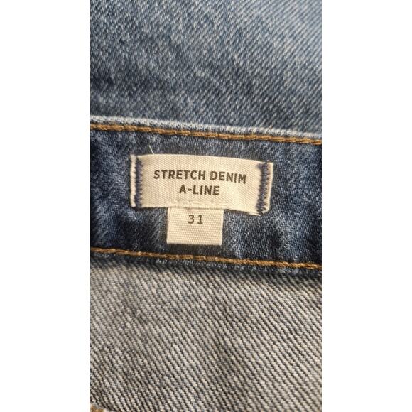 Madewell NWT Skirt Denim Jean Medium Wash Button Down Stretch Pockets Size 31 - Picture 7 of 8